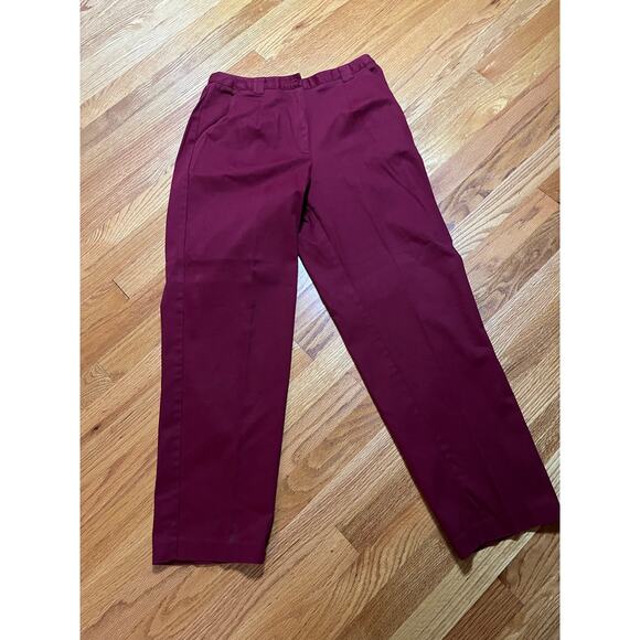 Coldwater‎ Creek elastic back waist maroon chinos 12 97cotton3spandex High rise - Picture 1 of 5